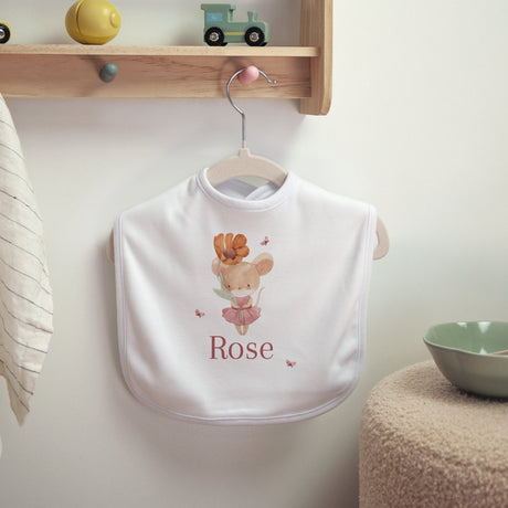 Bavoir Naissance Tissu Lilli la souris