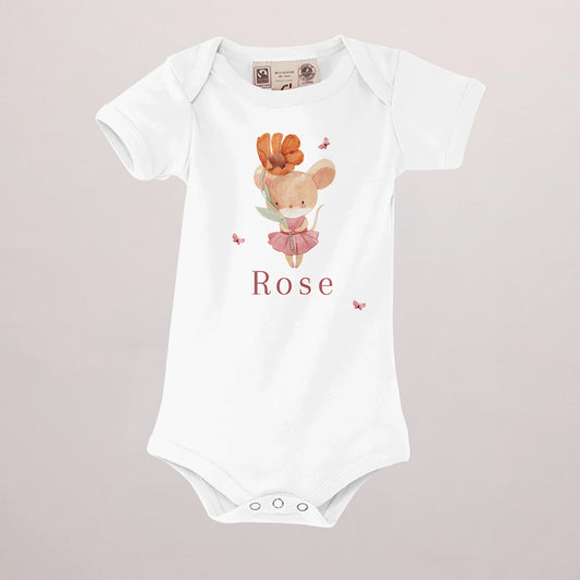Body personnalisé Naissance blanc recto Lilli la souris photo