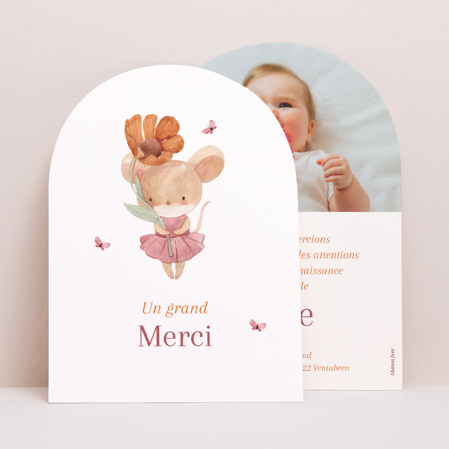 Remerciements Naissance Petite arche Lilli la souris photo