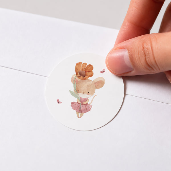 Sticker Naissance Rond Lilli la souris photo