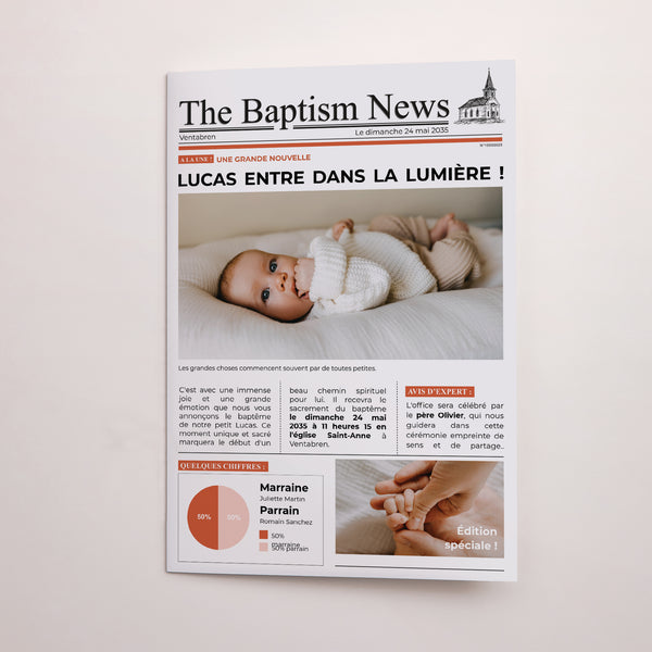 Faire-part Baptême Journal The Baptism News photo