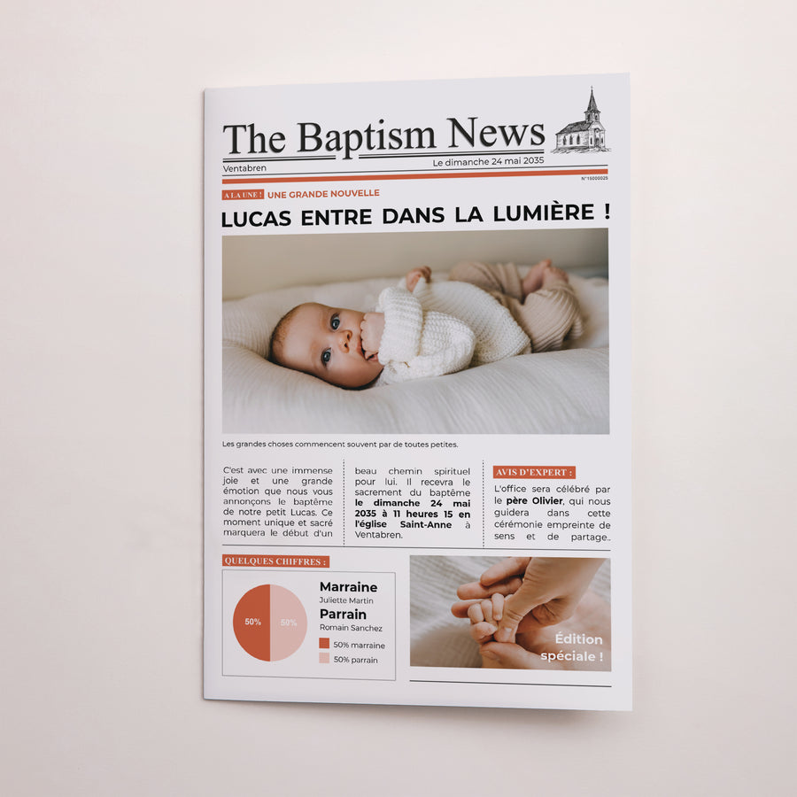 Faire-part Baptême Journal The Baptism News photo