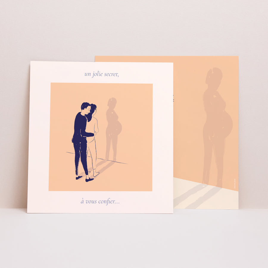 Carte annonce grossesse Naissance Carré Ombre & Lumière photo