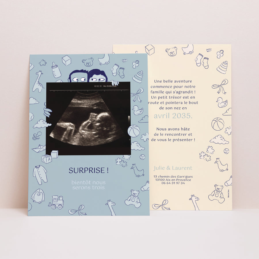 Carte annonce grossesse Naissance Portrait La grande aventure photo