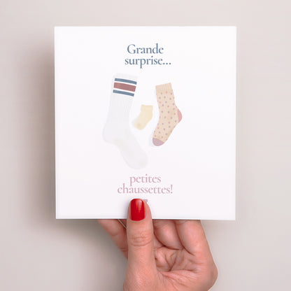 Carte annonce grossesse Naissance Carré Petites chaussettes photo N° 2