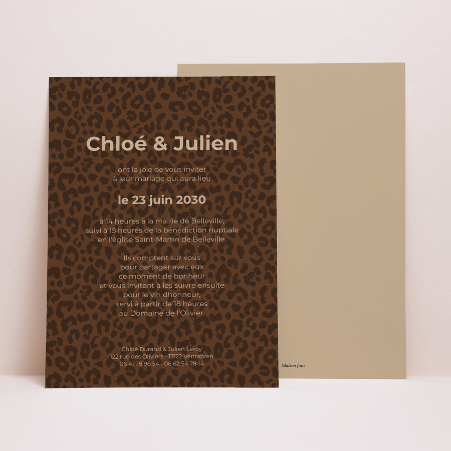 Faire-part Mariage Grand format rectangle Jungle Glam photo