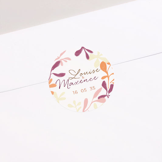Sticker Mariage Rond Folie amoureuse photo