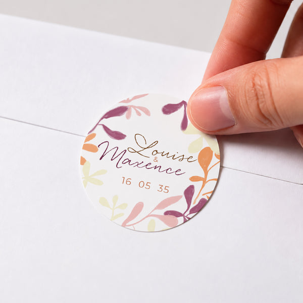 Sticker Mariage Rond Folie amoureuse photo