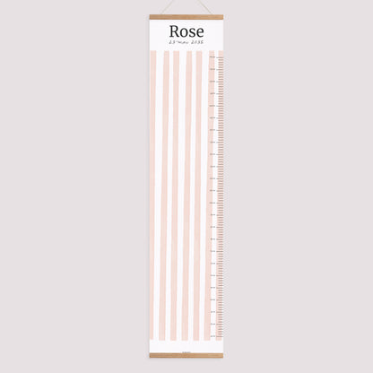Toise Naissance Papier Rayures roses claires photo N° 1