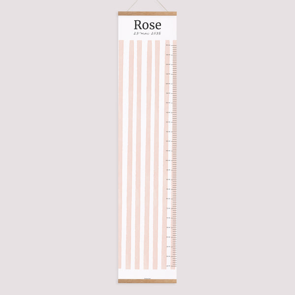 Toise Naissance Papier Rayures roses claires photo