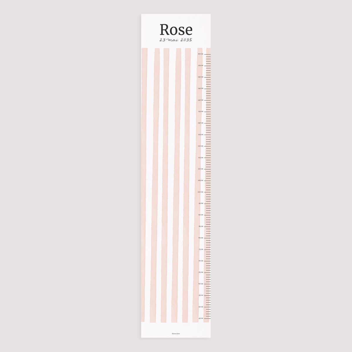 Toise Naissance Papier Rayures roses claires photo N° 5