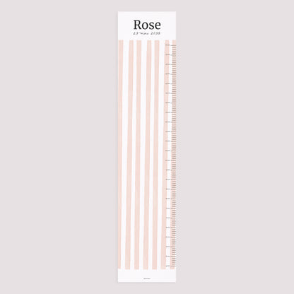 Toise Naissance Papier Rayures roses claires photo N° 5