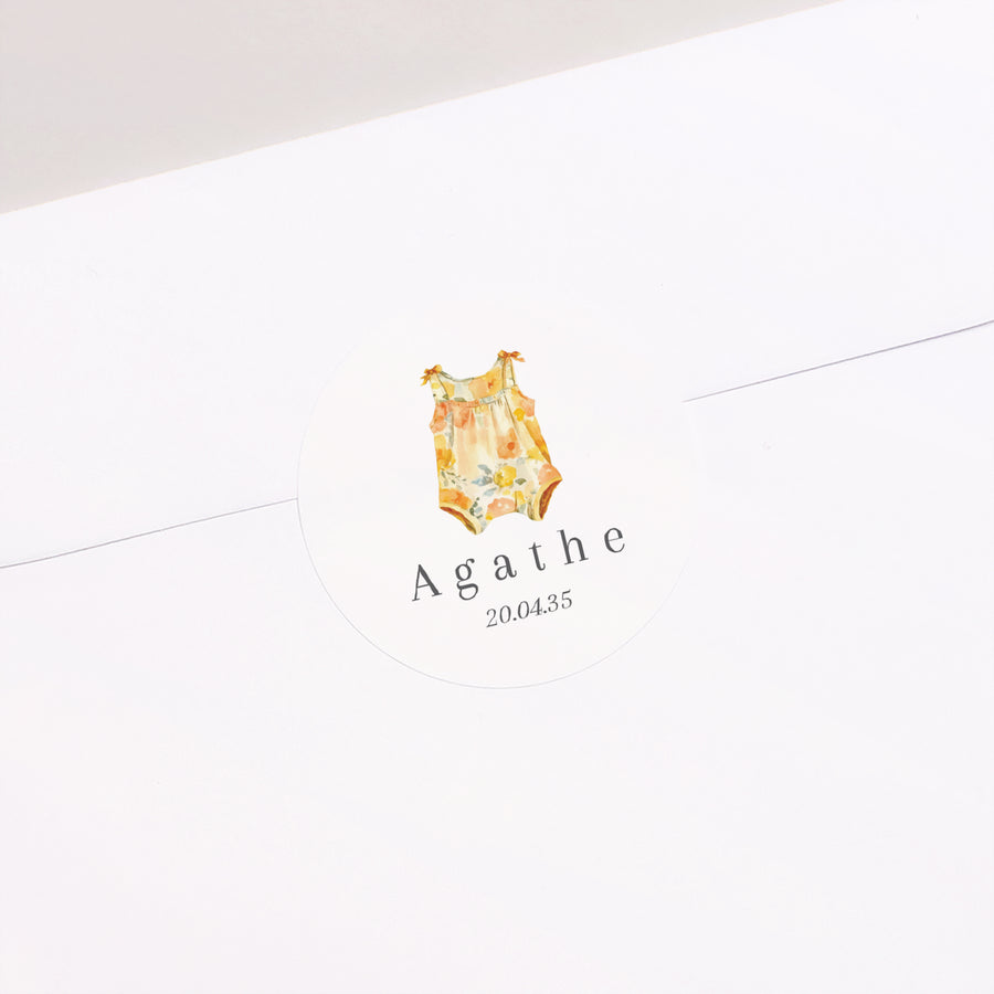 Sticker Naissance Rond Body fleuri II photo