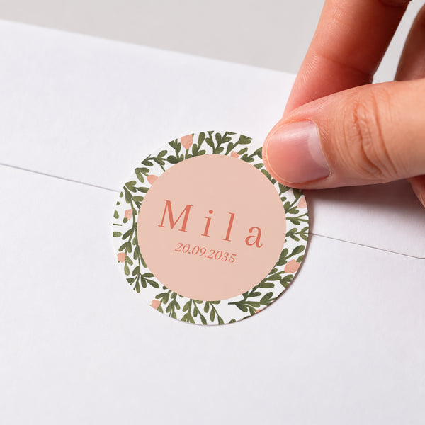 Sticker Naissance Rond Jardin secret photo