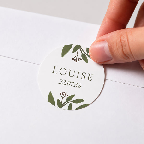 Sticker Naissance Rond Murmure des Feuilles photo
