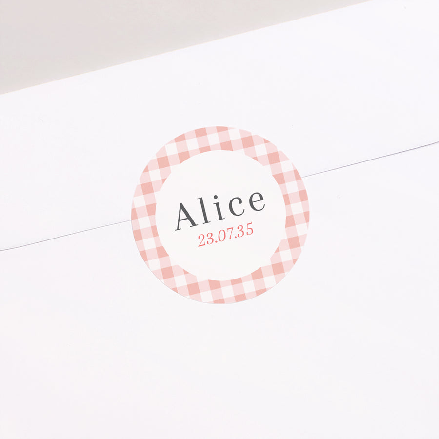 Sticker Naissance Rond Quadrille de Tendresse photo