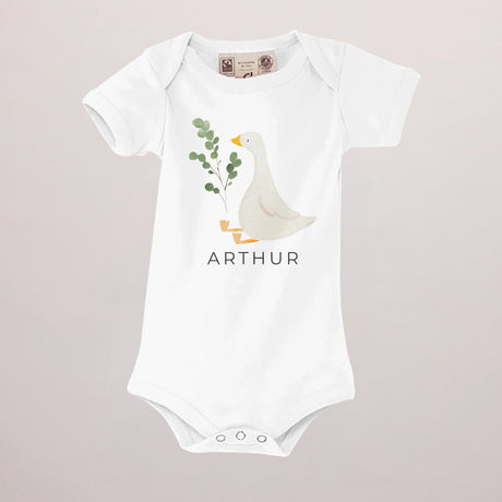 Body personnalisé Naissance blanc recto Plume de Douceur