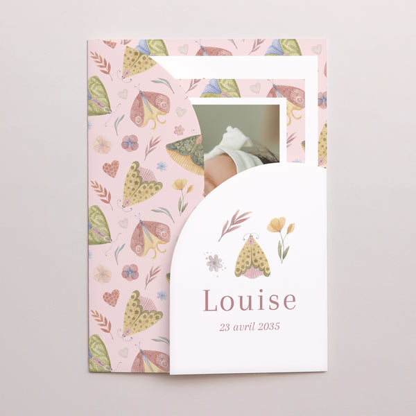 Faire-part Naissance Pochette 2 cartes Un Battement d’Amour photo