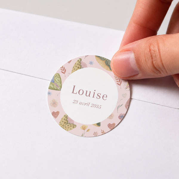 Sticker Naissance Rond Un Battement d’Amour photo