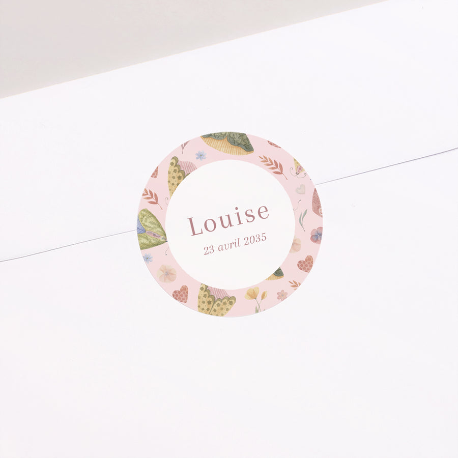 Sticker Naissance Rond Un Battement d’Amour photo