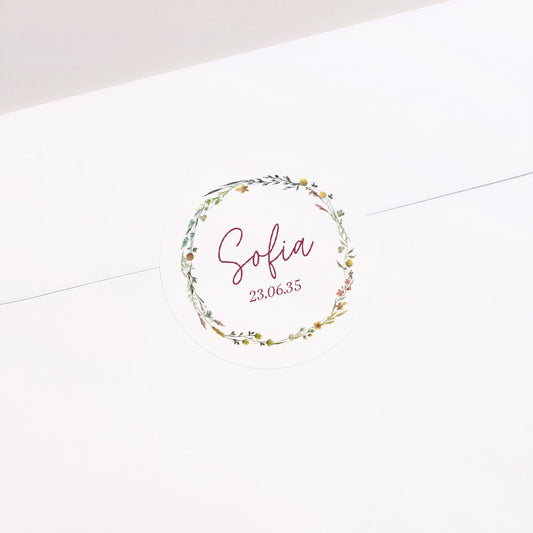 Sticker Naissance Rond Jardin de Douceur photo