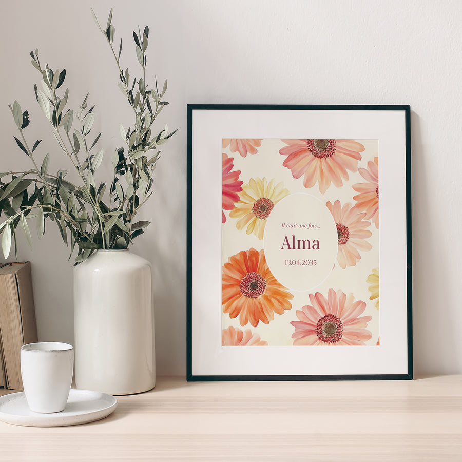 Affiche Naissance Portrait Un Pétale d'Amour photo