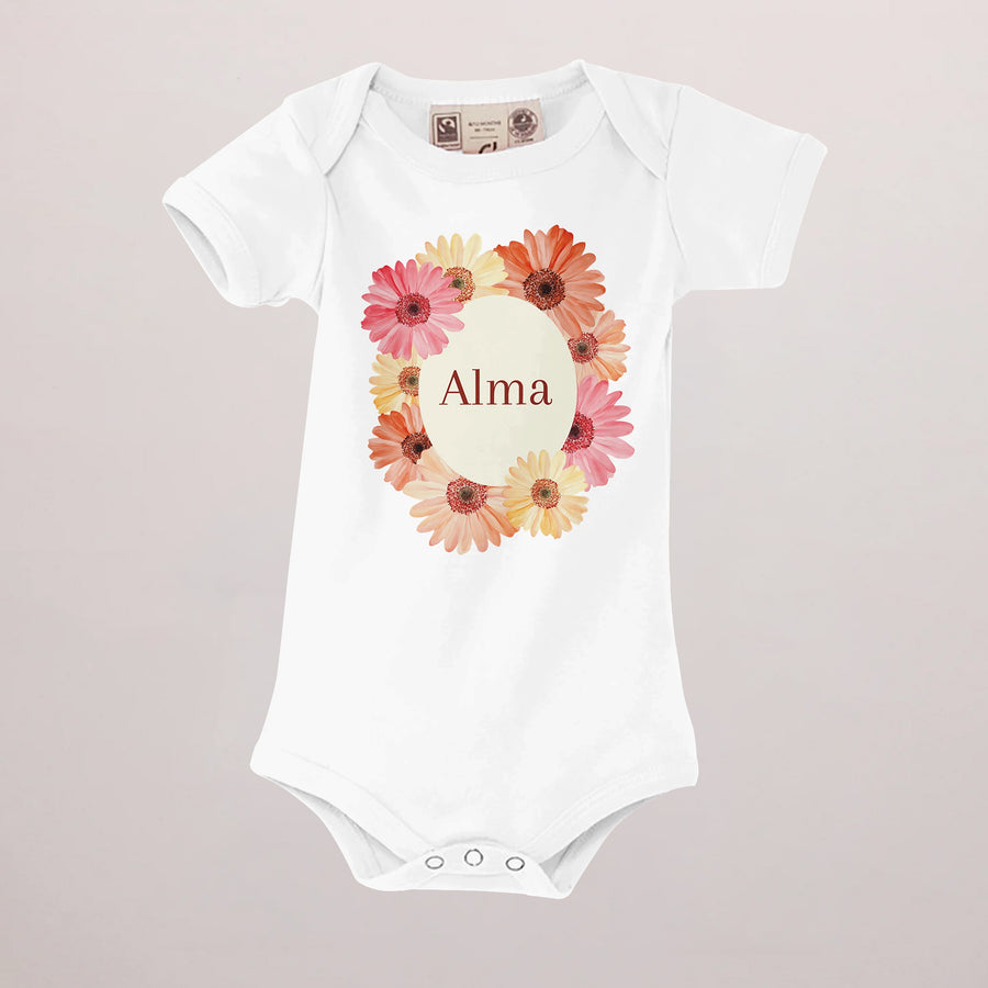 Body personnalisé Naissance blanc recto Un Pétale d'Amour photo