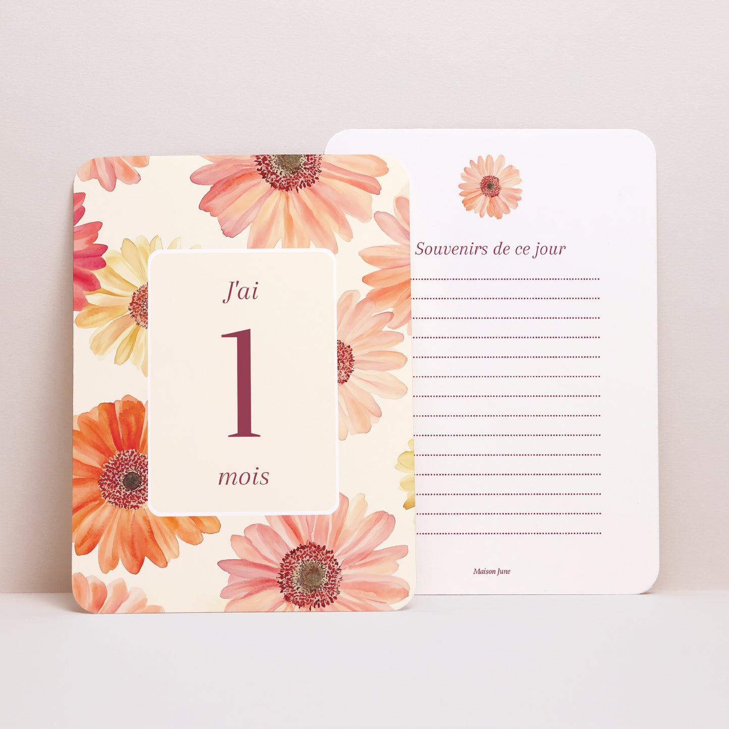 Carte étape bébé Naissance Lot de 12 Un Pétale d'Amour photo N° 2