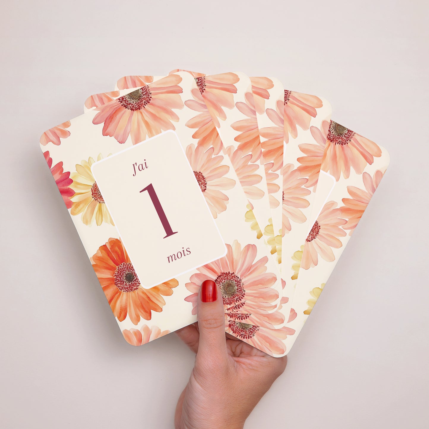 Carte étape bébé Naissance Lot de 12 Un Pétale d'Amour photo N° 3