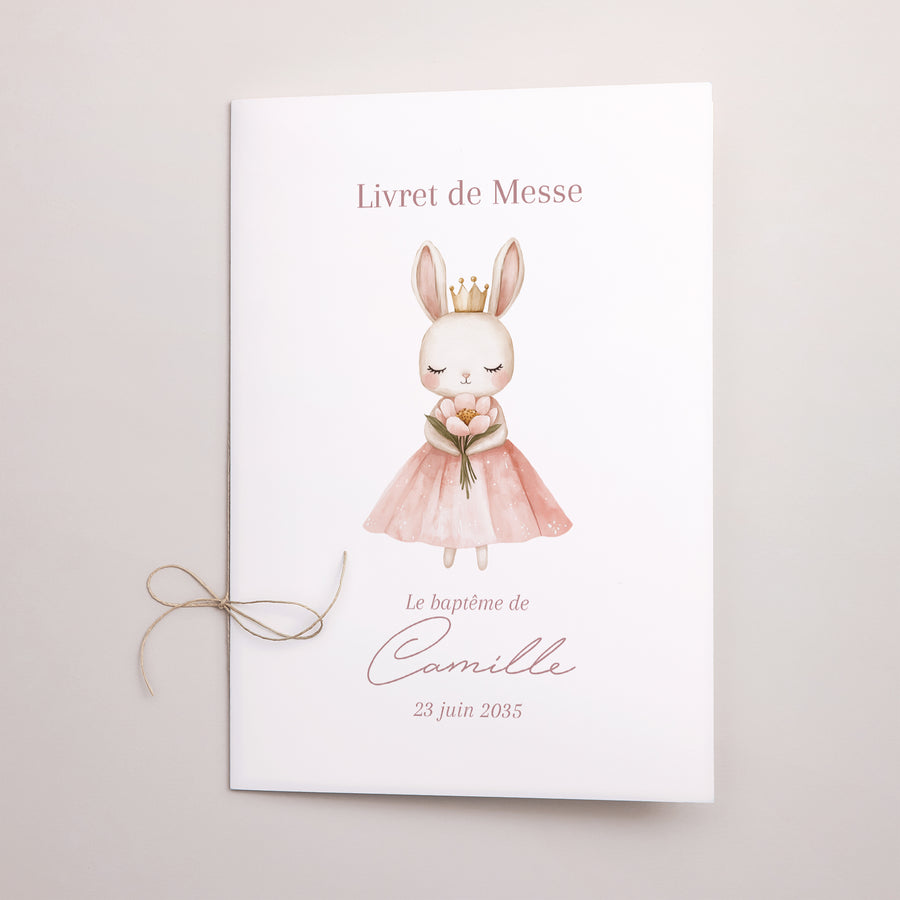 Livret de messe Baptême Double volet Princesse du Jardin Secret photo