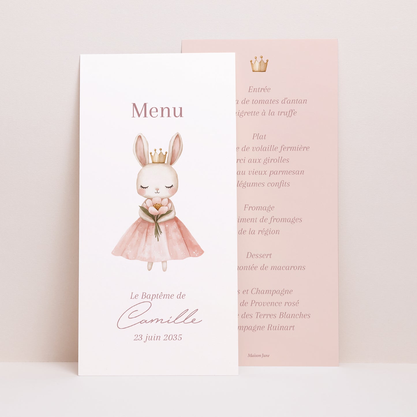 Menu Baptême Panoramique portrait Princesse du Jardin Secret photo N° 1