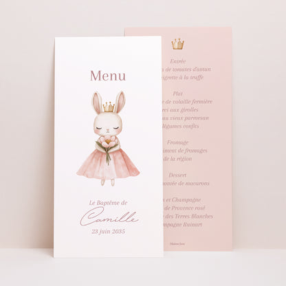 Menu Baptême Panoramique portrait Princesse du Jardin Secret photo N° 1