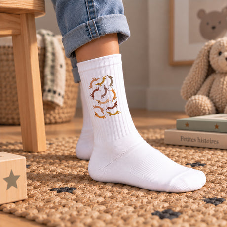 Chaussettes enfant Naissance Blanches Hot Dog