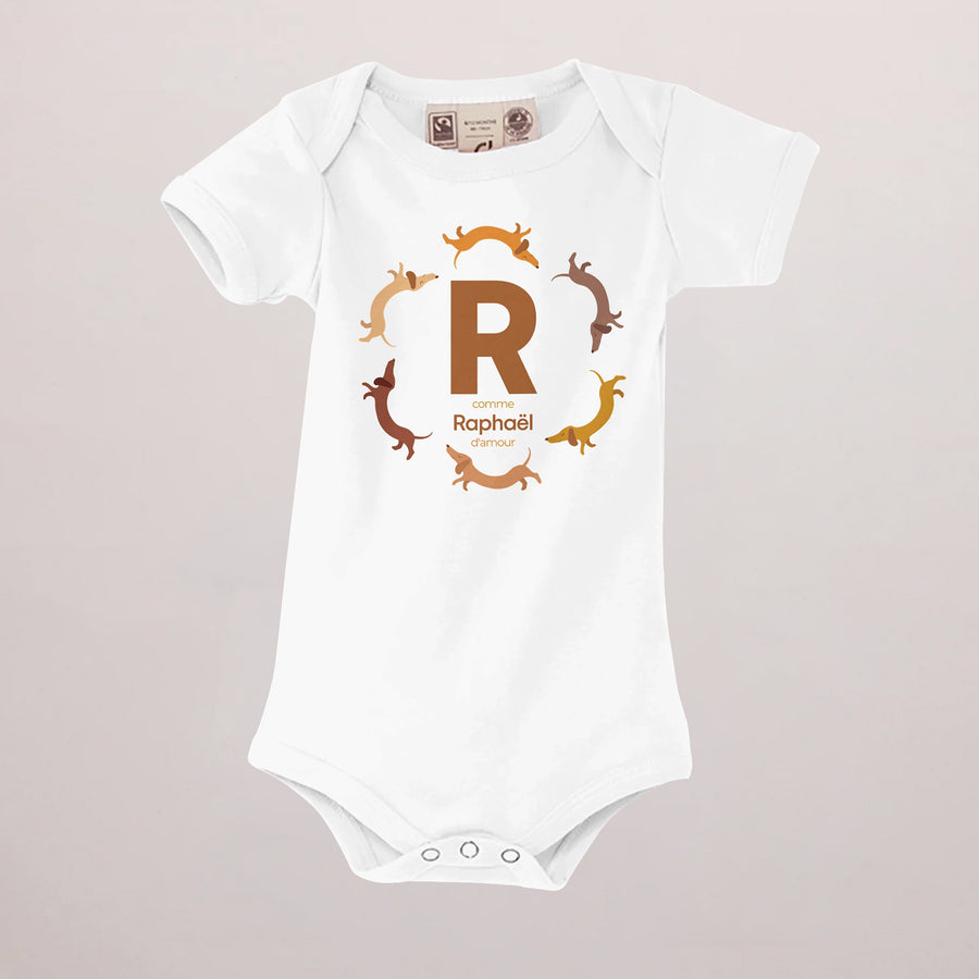 Body personnalisé Naissance blanc recto Hot Dog photo