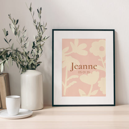 Affiche Naissance Portrait Baby flower photo N° 1