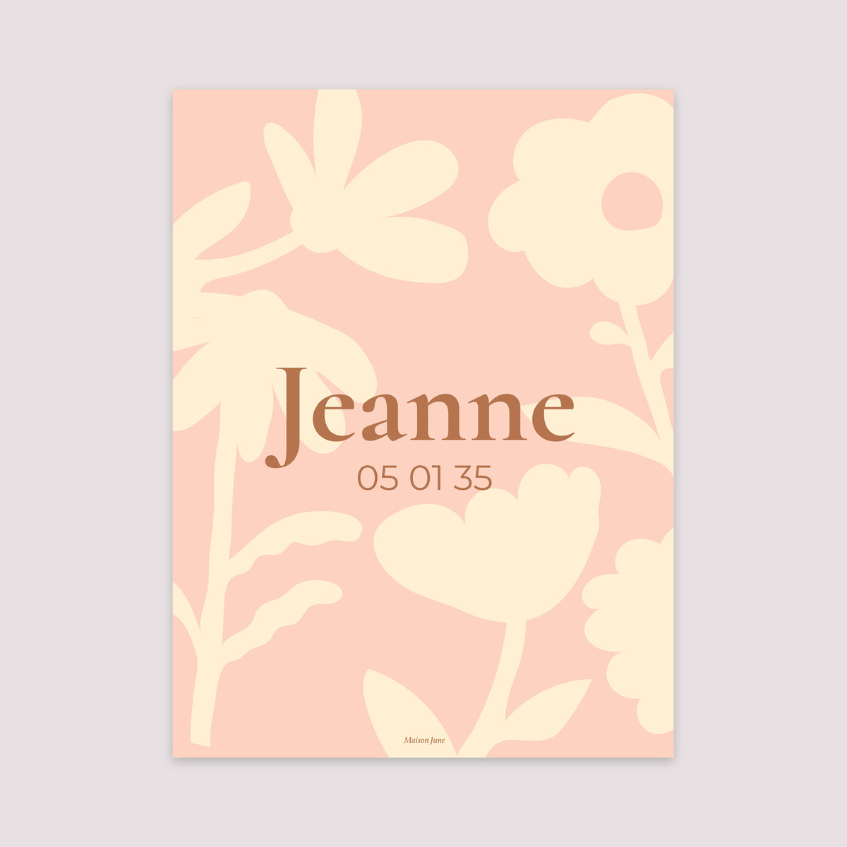 Affiche Naissance Portrait 30 x 40 cm Baby flower photo N° 2