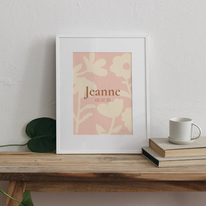 Affiche Naissance Portrait Baby flower photo N° 3