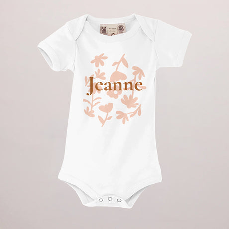 Body personnalisé Naissance blanc recto Baby flower