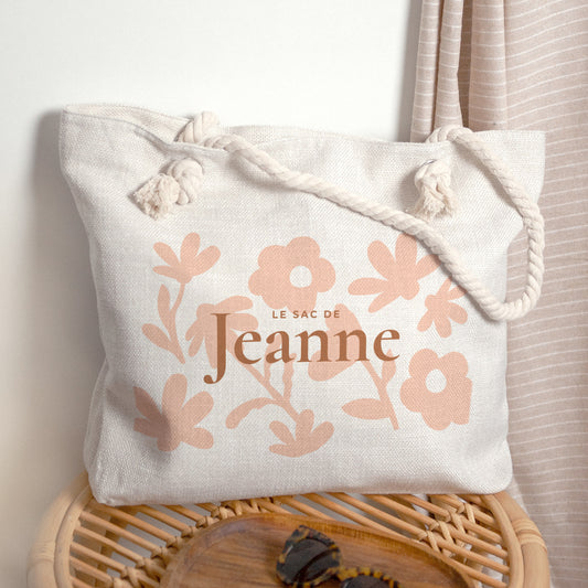 Sac cabas Naissance Anse en corde Baby flower photo