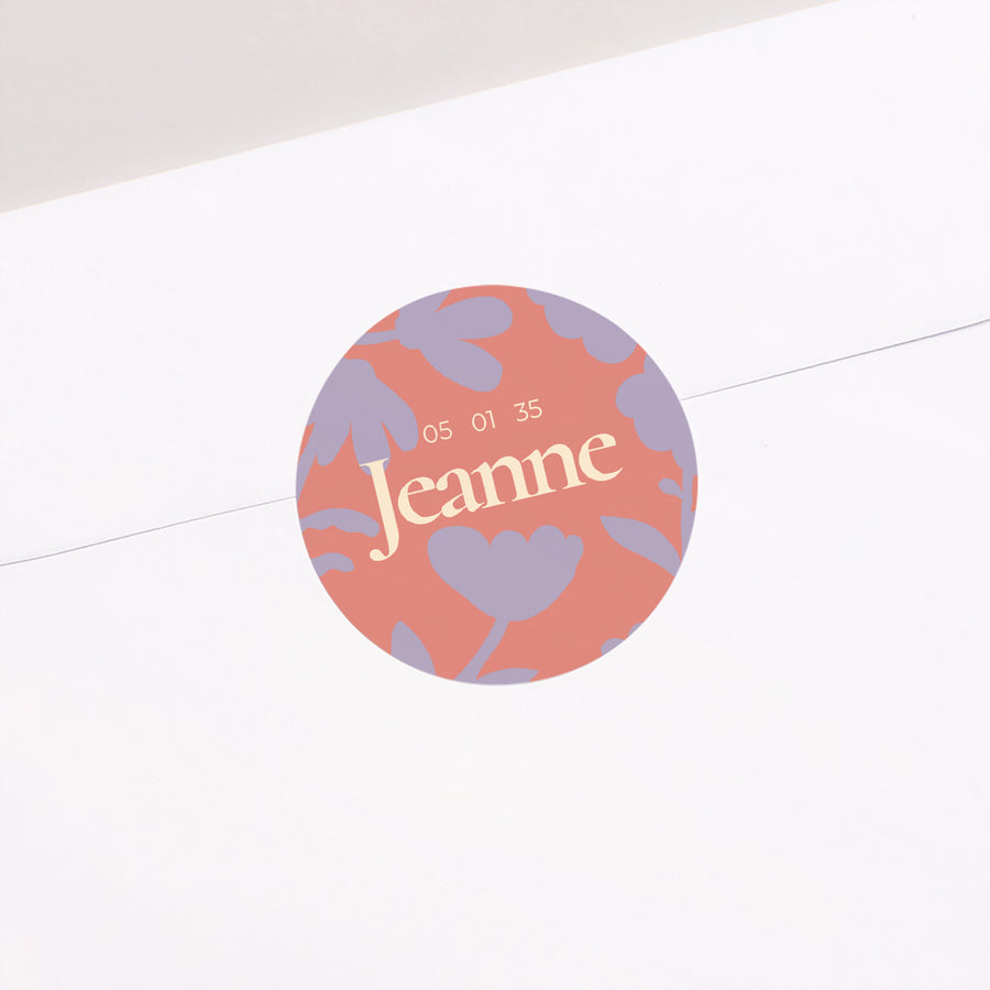 Sticker Naissance Rond Baby flower photo
