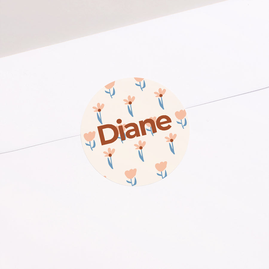 Sticker Naissance Rond Nos fleurs photo