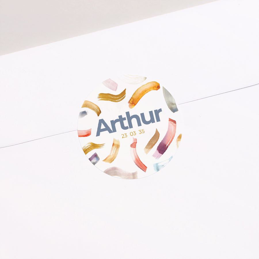 Sticker Naissance Rond Brush photo