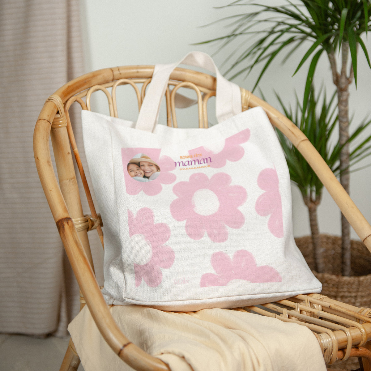 Tote bag Objets Anse en toile Big flower photo N° 2