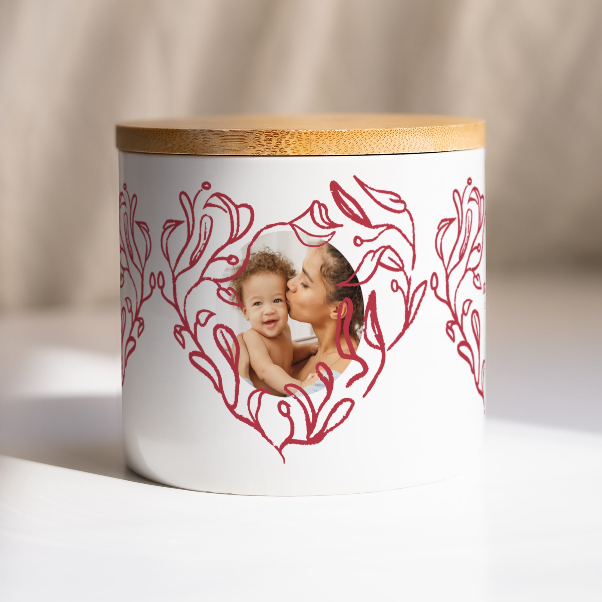 Pot en céramique Objets 48 cl Cœur feuillu photo N° 1