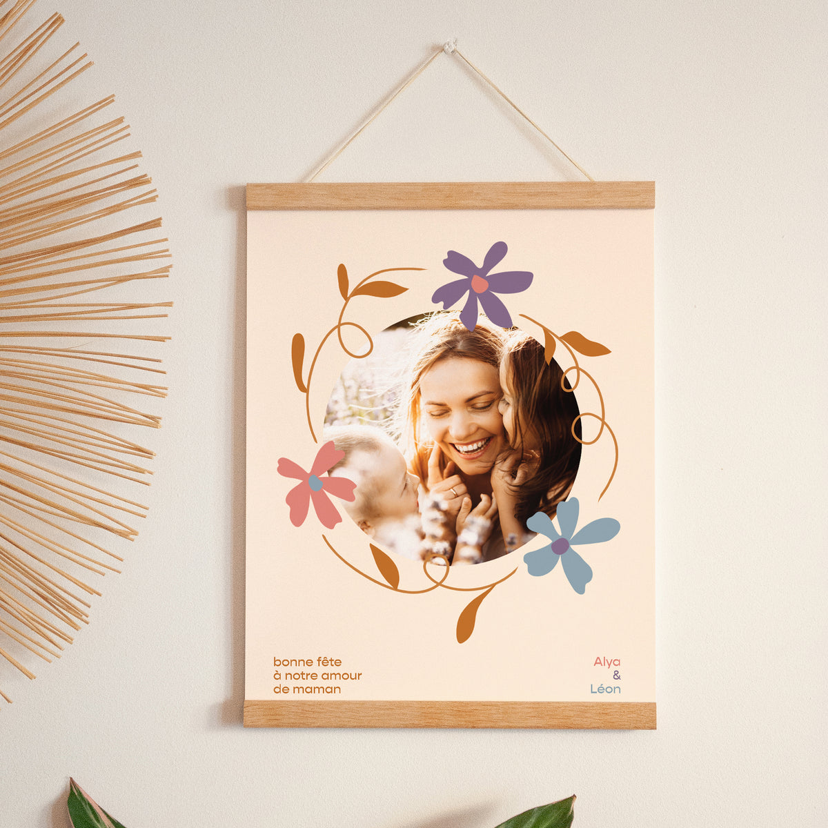 Affiche Portrait 30 x 40 cm Cercle de fleurs photo N° 1