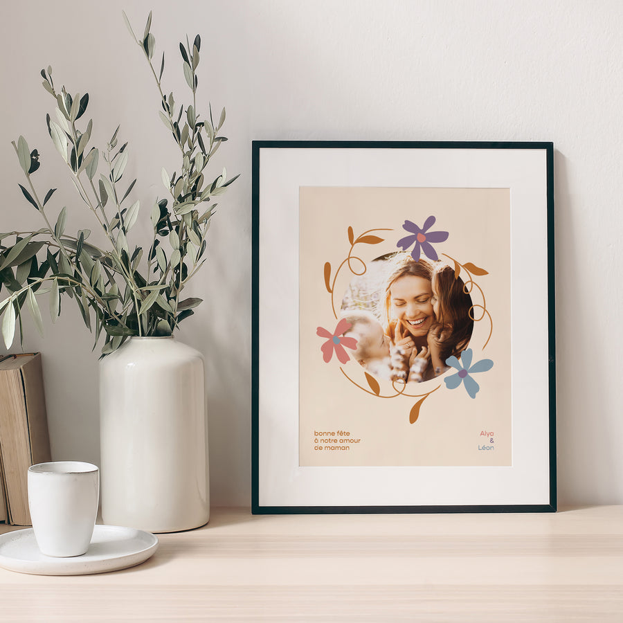 Affiche Objets Portrait Cercle de fleurs photo