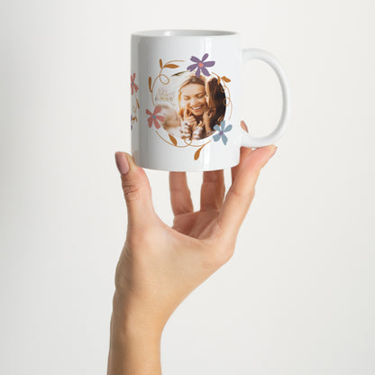 Mug Objets Blanc Cercle de fleurs photo N° 2