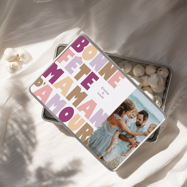 Boite métallique Objets Rectangle Loving mom photo