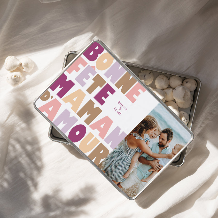 Boite métallique Objets Rectangle Loving mom photo