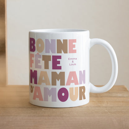 Mug Objets Blanc Loving mom photo N° 1